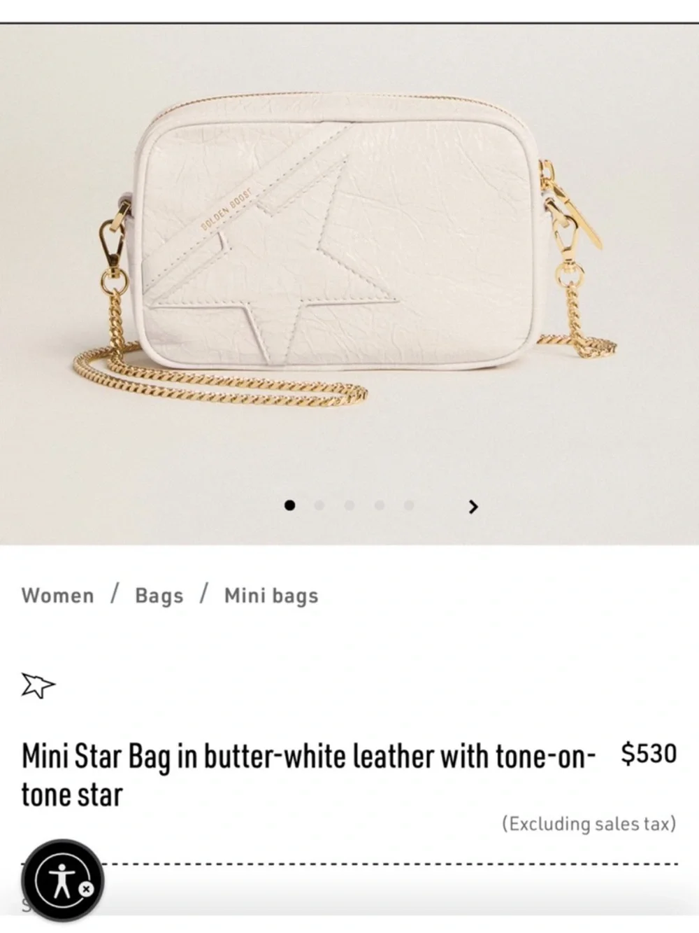 White Star-Accent Leather Crossbody Silver Strap Bag - Picture 3 of 3